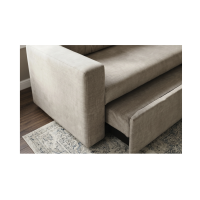 Canapé PRESTO convertible 2 places en velours – Beige champagne – 142 x 82 x 86 cm