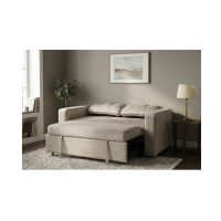 Canapé PRESTO convertible 2 places en velours – Beige champagne – 142 x 82 x 86 cm