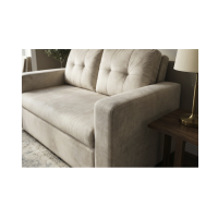 Canapé PRESTO convertible 2 places en velours – Beige champagne – 142 x 82 x 86 cm
