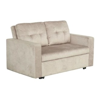 Canapé PRESTO omvormbare 2-zitsbank in fluweel – Champagne beige – 142 x 82 x 86 cm