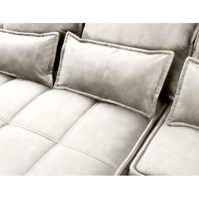 Canapé d'angle LUCAS convertible 4 places beige tissu – gauche – 265x196cm 