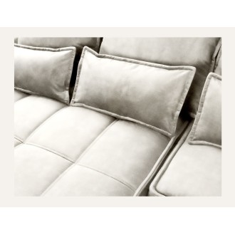 Canapé d'angle LUCAS convertible 4 places beige tissu – gauche – 265x196cm 