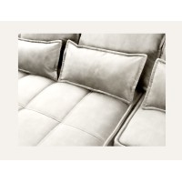 Canapé d'angle LUCAS convertible 4 places beige tissu – gauche – 265x196cm 