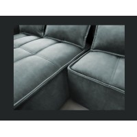 Canapé d'angle LUCAS convertible 4 places vert tissu – gauche – 265x196cm 