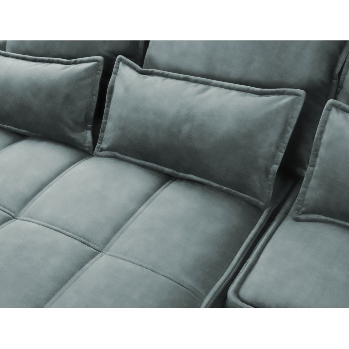 Canapé d'angle LUCAS convertible 4 places vert tissu – gauche – 265x196cm 