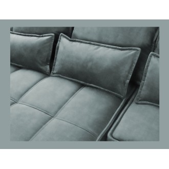 Canapé d'angle LUCAS convertible 4 places vert tissu – gauche – 265x196cm 