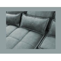 Canapé d'angle LUCAS convertible 4 places vert tissu – gauche – 265x196cm 