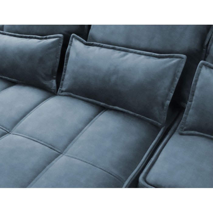 Canapé d'angle LUCAS convertible 4 places bleu foncé tissu – gauche – 265x196cm 
