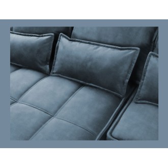 Canapé d'angle LUCAS convertible 4 places bleu foncé tissu – gauche – 265x196cm 