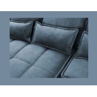 Canapé d'angle LUCAS convertible 4 places bleu foncé tissu – gauche – 265x196cm 