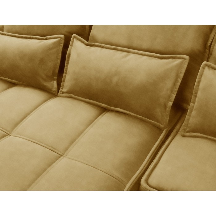 Canapé d'angle LUCAS convertible 4 places jaune tissu – gauche – 265x196cm 