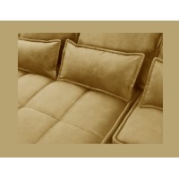 Canapé d'angle LUCAS convertible 4 places jaune tissu – gauche – 265x196cm 