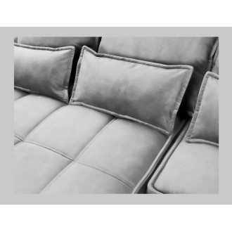 Canapé d'angle LUCAS convertible 4 places gris clair tissu – gauche – 265x196cm 