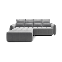 Canapé d'angle LUCAS convertible 4 places gris foncé tissu – gauche – 265x196cm 