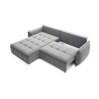 Canapé d'angle LUCAS convertible 4 places gris foncé tissu – gauche – 265x196cm 
