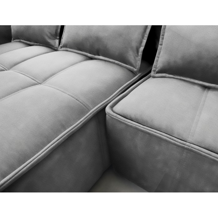 Canapé d'angle LUCAS convertible 4 places gris foncé tissu – gauche – 265x196cm 