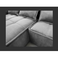 Canapé d'angle LUCAS convertible 4 places gris foncé tissu – gauche – 265x196cm 