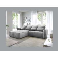 Canapé d'angle LUCAS convertible 4 places gris foncé tissu – gauche – 265x196cm 