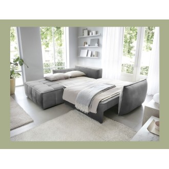 Canapé d'angle LUCAS convertible 4 places gris foncé tissu – gauche – 265x196cm 