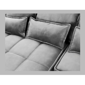 Canapé d'angle LUCAS convertible 4 places gris foncé tissu – gauche – 265x196cm 