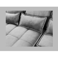 Canapé d'angle LUCAS convertible 4 places gris foncé tissu – gauche – 265x196cm 