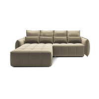 Canapé d'angle LUCAS convertible 4 places marron clair tissu – gauche – 265x196cm 