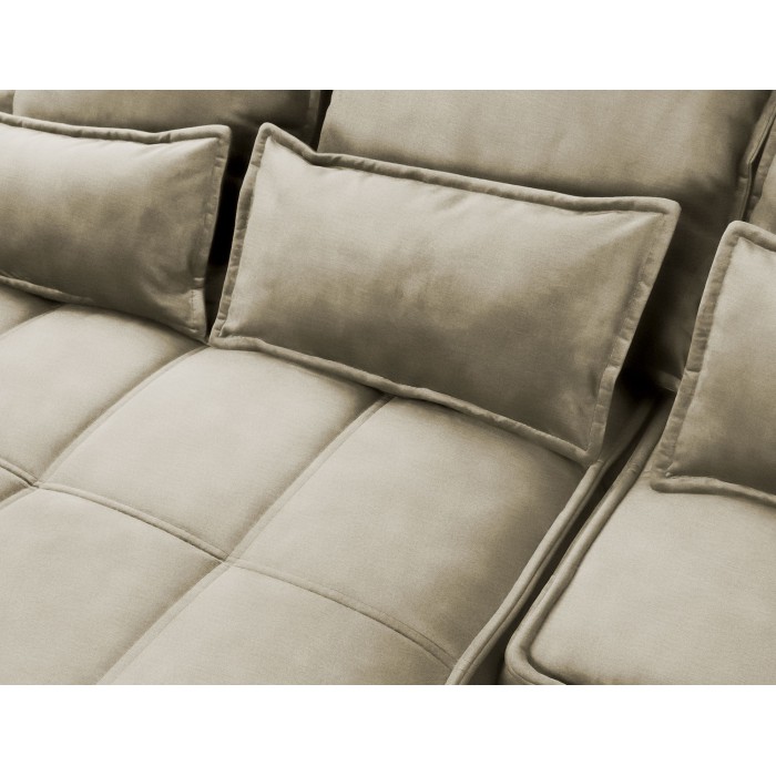Canapé d'angle LUCAS convertible 4 places marron clair tissu – gauche – 265x196cm 