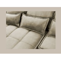 Canapé d'angle LUCAS convertible 4 places marron clair tissu – gauche – 265x196cm 