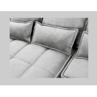 Canapé d'angle LUCAS convertible 4 places gris clair tissu – gauche – 265x196cm 