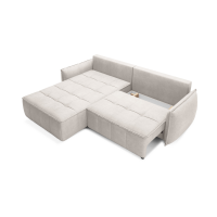 Canapé d'angle LUCAS convertible 4 places beige tissu – gauche – 265x196cm 