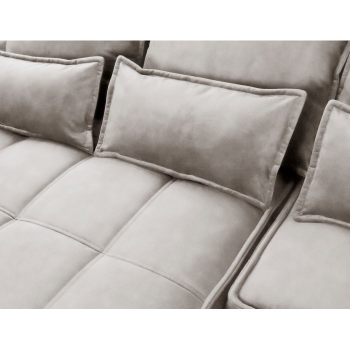 Canapé d'angle LUCAS convertible 4 places beige tissu – gauche – 265x196cm 