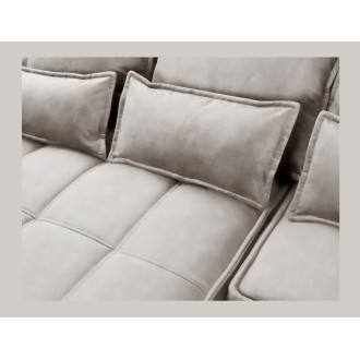 Canapé d'angle LUCAS convertible 4 places beige tissu – gauche – 265x196cm 