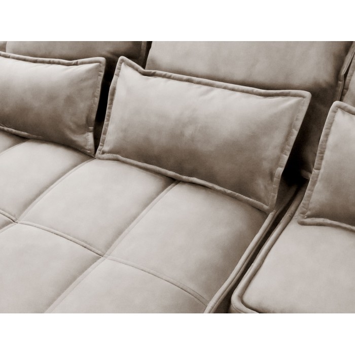 Canapé d'angle LUCAS convertible 4 places beige tissu – gauche – 265x196cm 