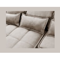 Canapé d'angle LUCAS convertible 4 places beige tissu – gauche – 265x196cm 