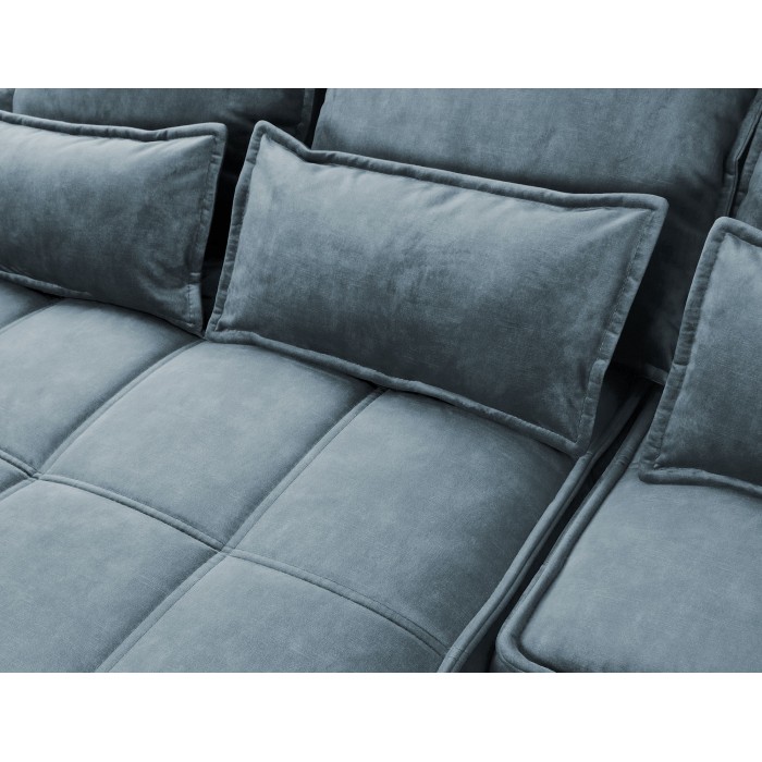 Canapé d'angle LUCAS convertible 4 places bleu foncé tissu – gauche – 265x196cm 