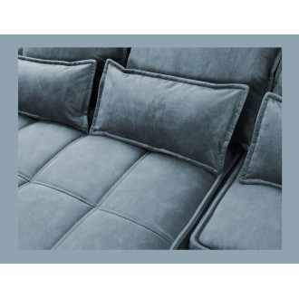 Canapé d'angle LUCAS convertible 4 places bleu foncé tissu – gauche – 265x196cm 
