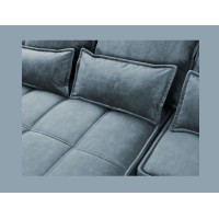 Canapé d'angle LUCAS convertible 4 places bleu foncé tissu – gauche – 265x196cm 