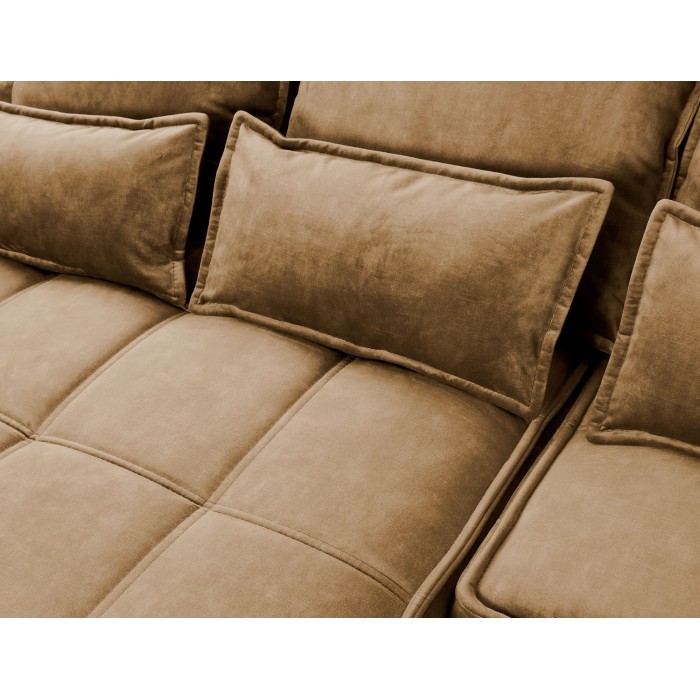 Canapé d'angle LUCAS convertible 4 places jaune tissu – gauche – 265x196cm 