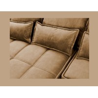 Canapé d'angle LUCAS convertible 4 places jaune tissu – gauche – 265x196cm 