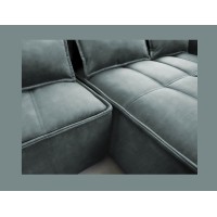 Canapé d'angle LUCAS convertible 4 places vert tissu – droit – 265x196cm 