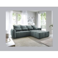 Canapé d'angle LUCAS convertible 4 places vert tissu – droit – 265x196cm 