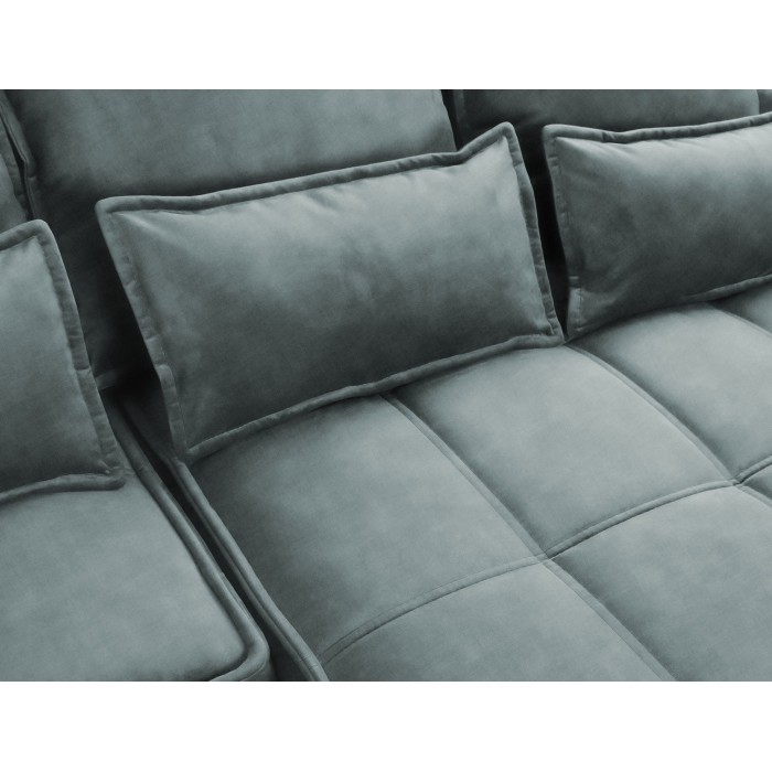 Canapé d'angle LUCAS convertible 4 places vert tissu – droit – 265x196cm 