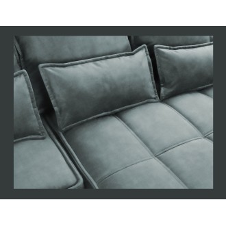 Canapé d'angle LUCAS convertible 4 places vert tissu – droit – 265x196cm 