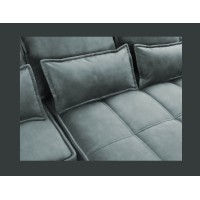 Canapé d'angle LUCAS convertible 4 places vert tissu – droit – 265x196cm 