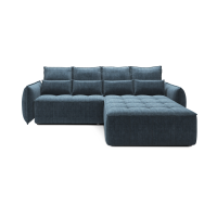 Canapé d'angle LUCAS convertible 3 places bleu foncé tissu – droit – 265x196cm 