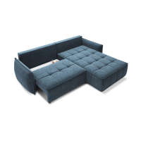Canapé d'angle LUCAS convertible 3 places bleu foncé tissu – droit – 265x196cm 