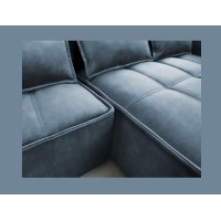 Canapé d'angle LUCAS convertible 3 places bleu foncé tissu – droit – 265x196cm 