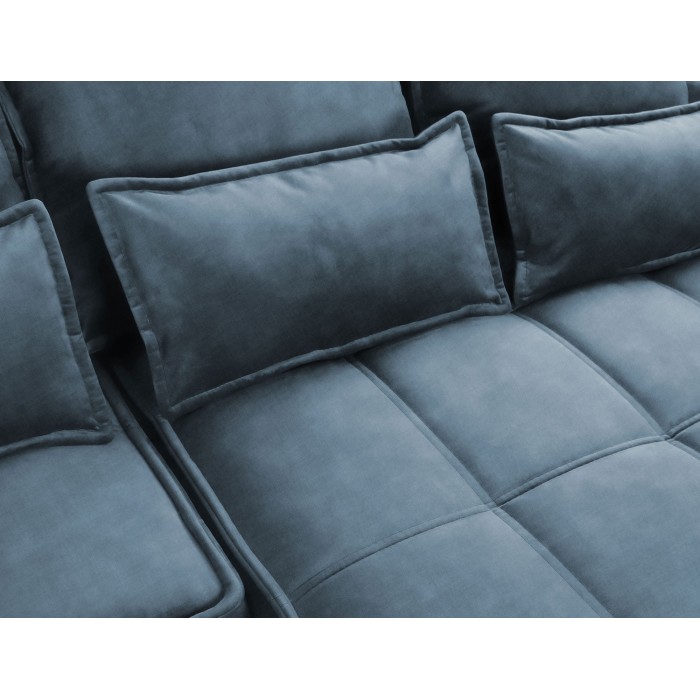 Canapé d'angle LUCAS convertible 3 places bleu foncé tissu – droit – 265x196cm 
