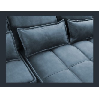 Canapé d'angle LUCAS convertible 3 places bleu foncé tissu – droit – 265x196cm 