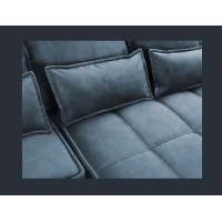 Canapé d'angle LUCAS convertible 3 places bleu foncé tissu – droit – 265x196cm 